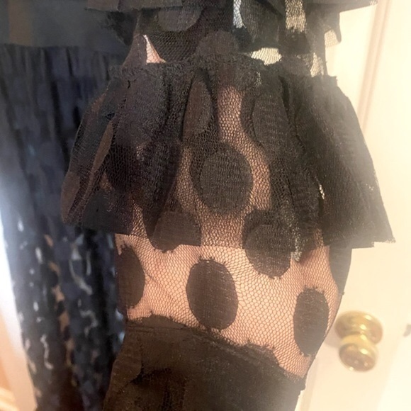 SHEER MESH POLKA DOT TIERED RUFFLE DRESS - Picture 15 of 15